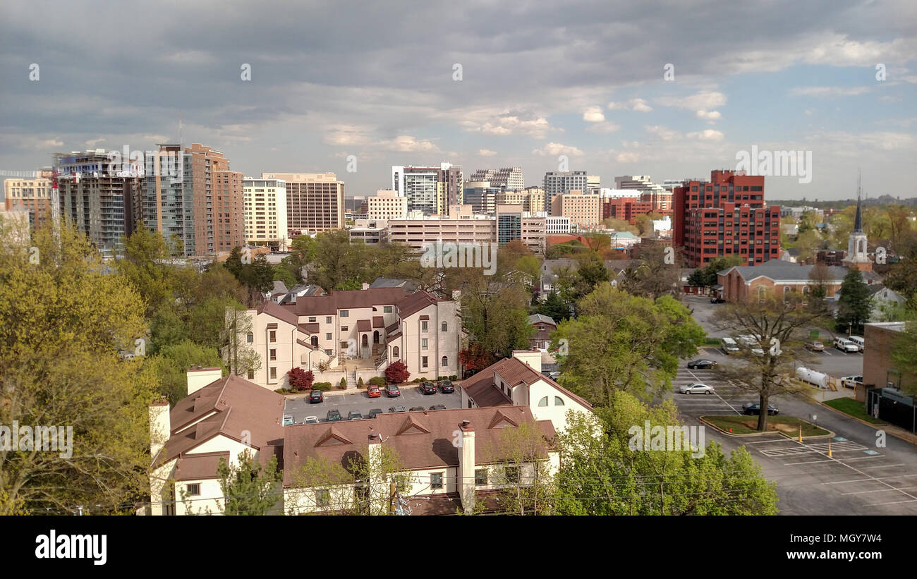 Blick vom 11. Stock, 5010 Batterie Lane, Maryland. Stockfoto