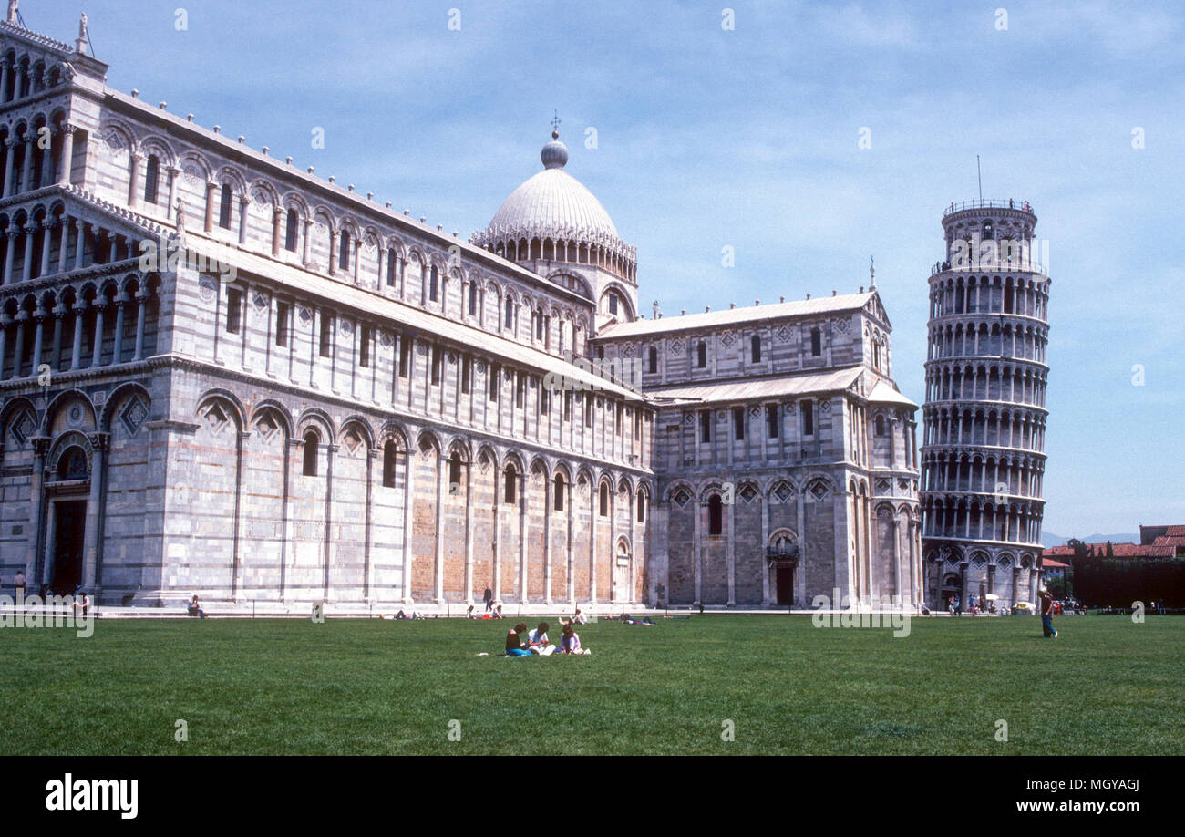 PISA Toskana Italien Kathedrale und den schiefen Turm von Pisa 1995 Stockfoto