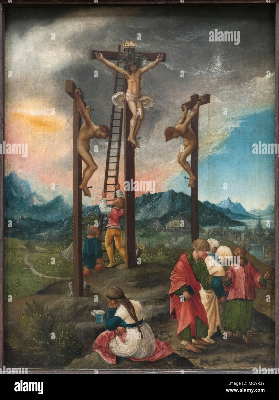 Albrecht Altdorfer (Ca. 1480-1538), Kreuzigung/Christus am Kreuz zwischen zwei Dieben, ca 1526. Christus am Kreuz zwischen den Schächern. Stockfoto
