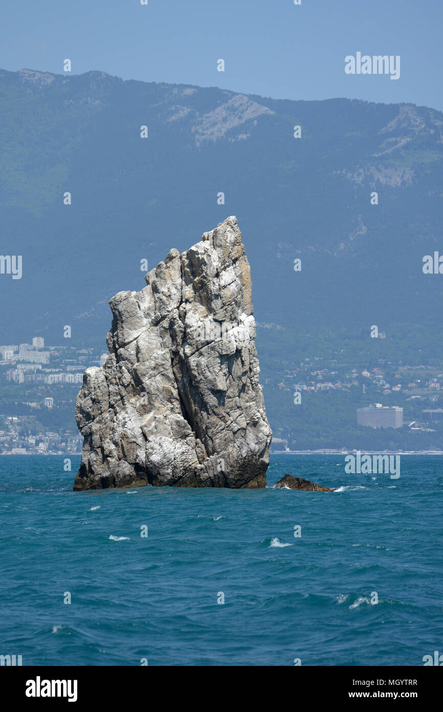 Rock Segeln im Schwarzen Meer in der Nähe von Jalta, Krim, Ukraine Stockfoto
