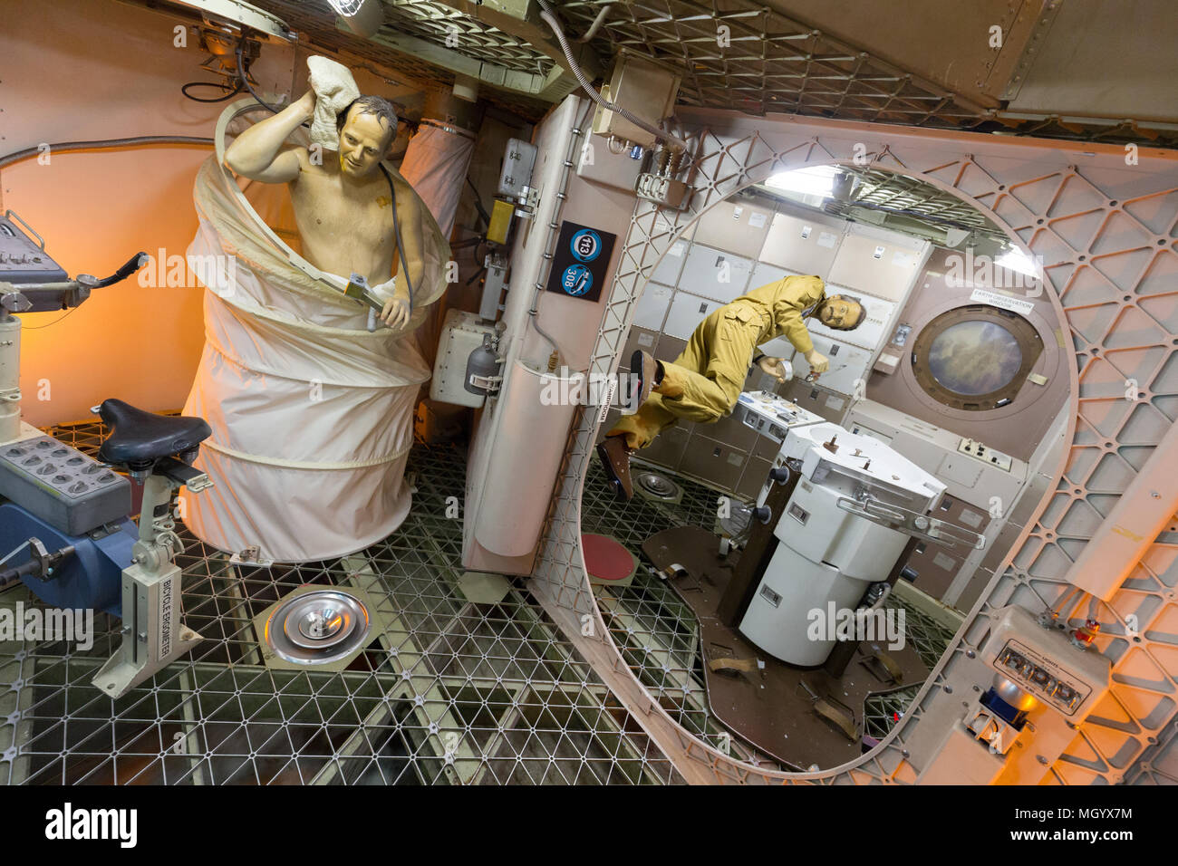 Innenraum des Skylab Trainer, Johnson Space Center, Houston, Texas, USA Stockfoto