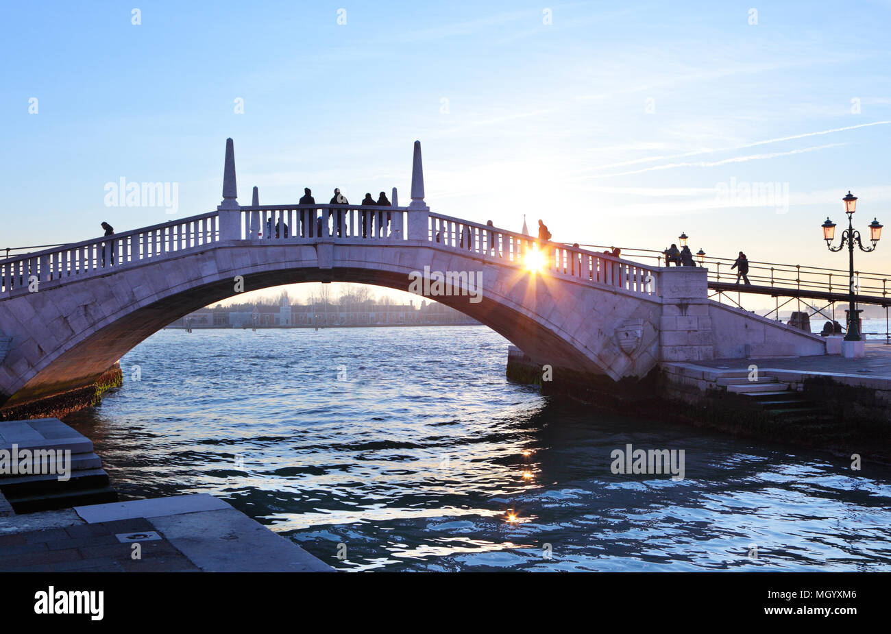 Brücke in Venedig, Italien im Winter Stockfoto