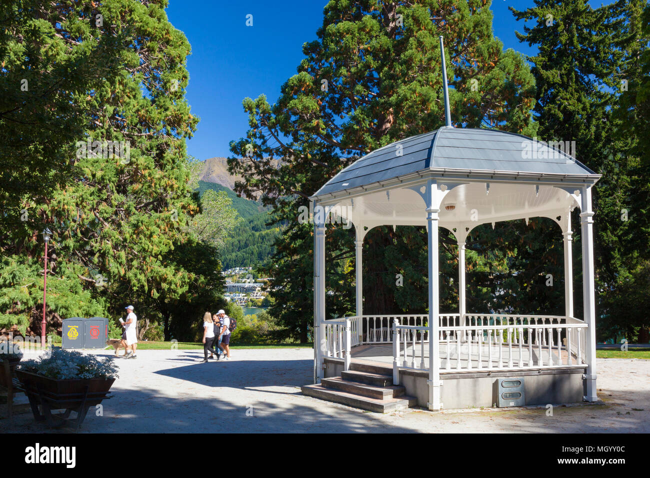 neuseeländischer queenstown Ornamental Bandstand in Queenstown Gardens in queenstown otago South Island Neuseeland Stockfoto