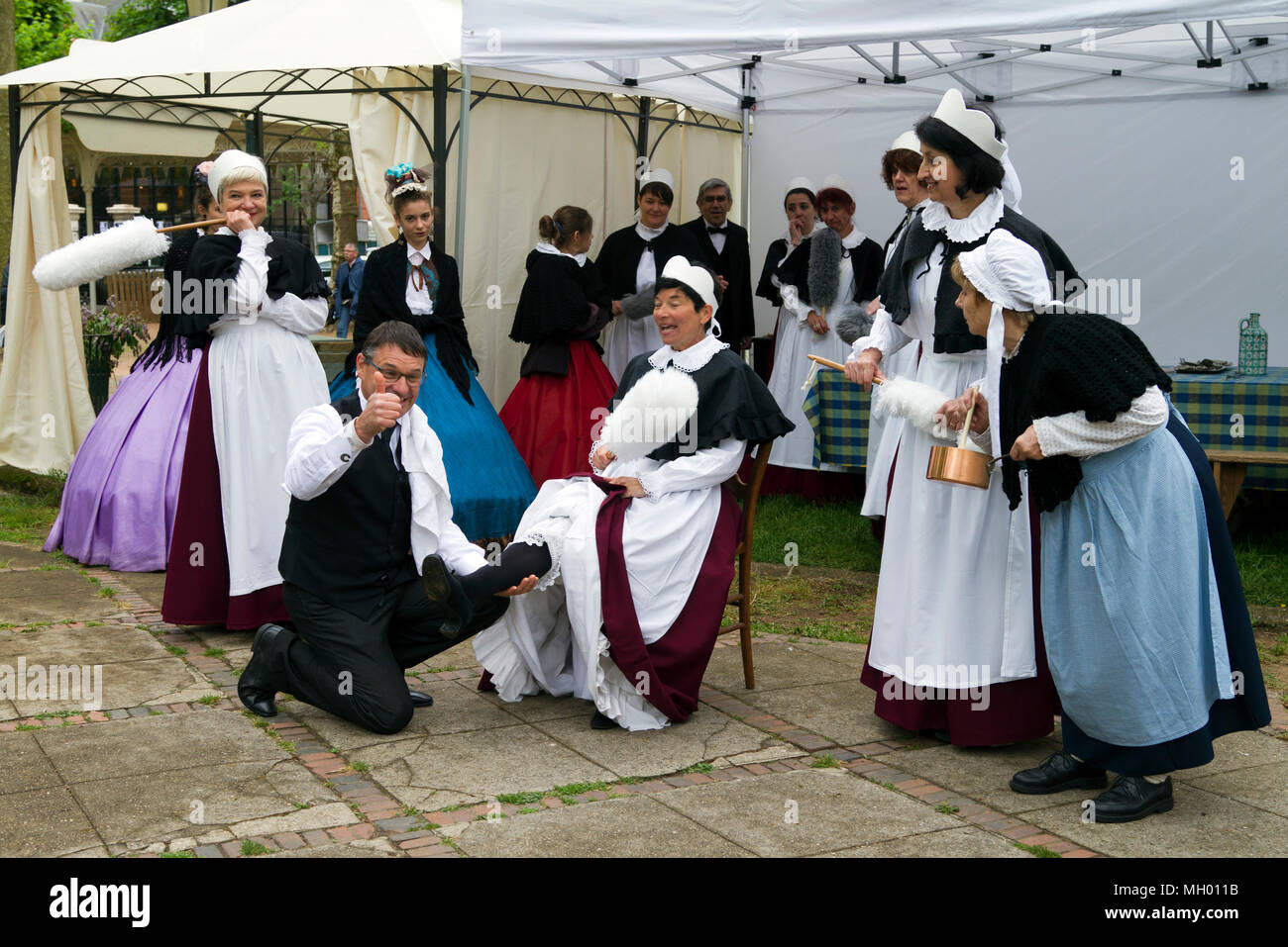 Kostümierten Figuren für das Fest der 3. NAPOLEON in Allier Vichy-Frankreich Stockfoto