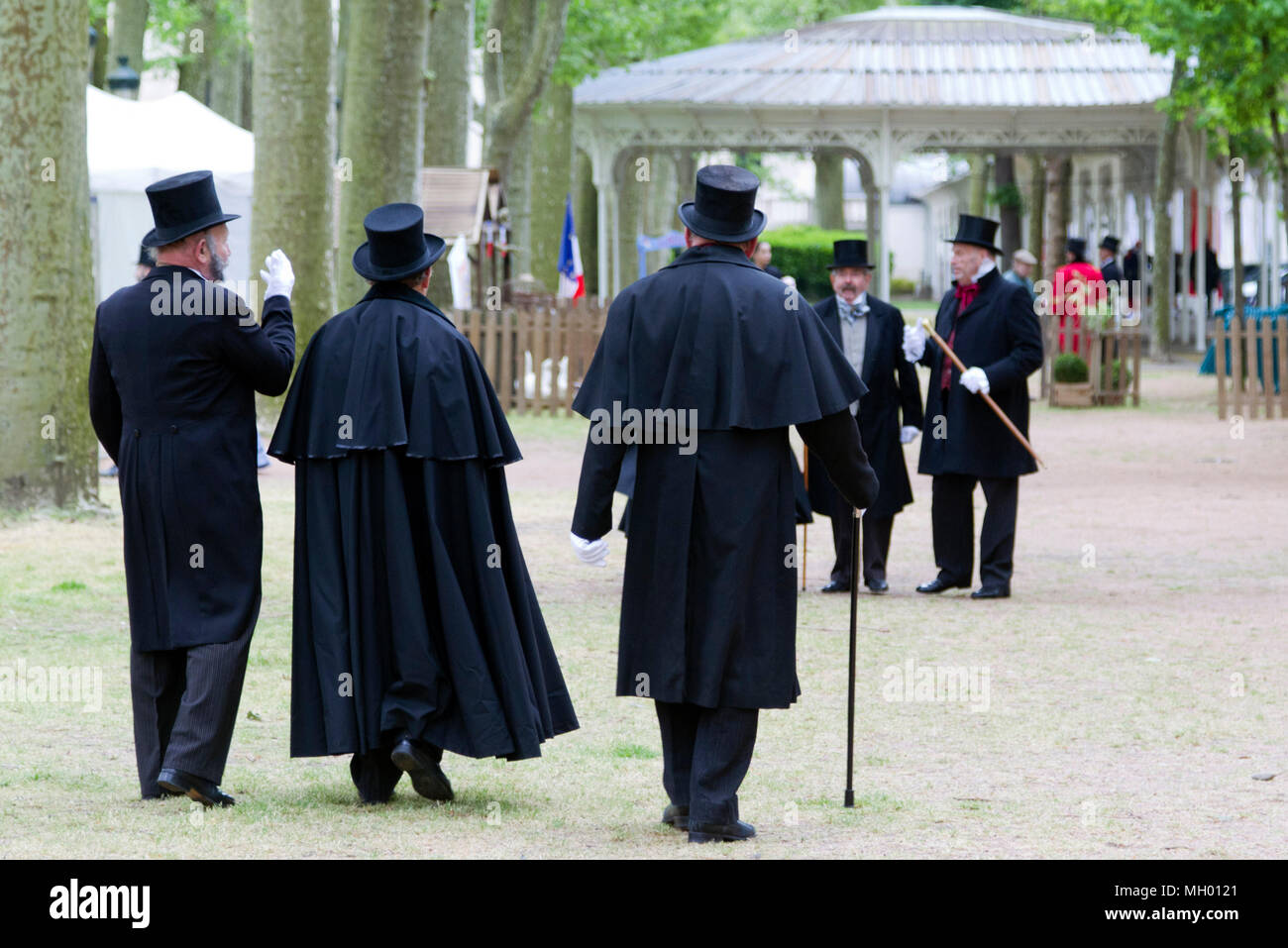 Kostümierten Figuren für das Fest der 3. NAPOLEON in Allier Vichy-Frankreich Stockfoto