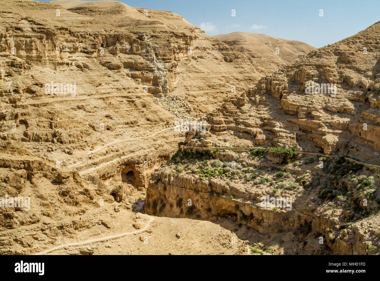 Canyon in der Nähe des Klosters des Hl. Georg von Choziba in die Wüste Juda, die im Heiligen Land, Israel Stockfoto