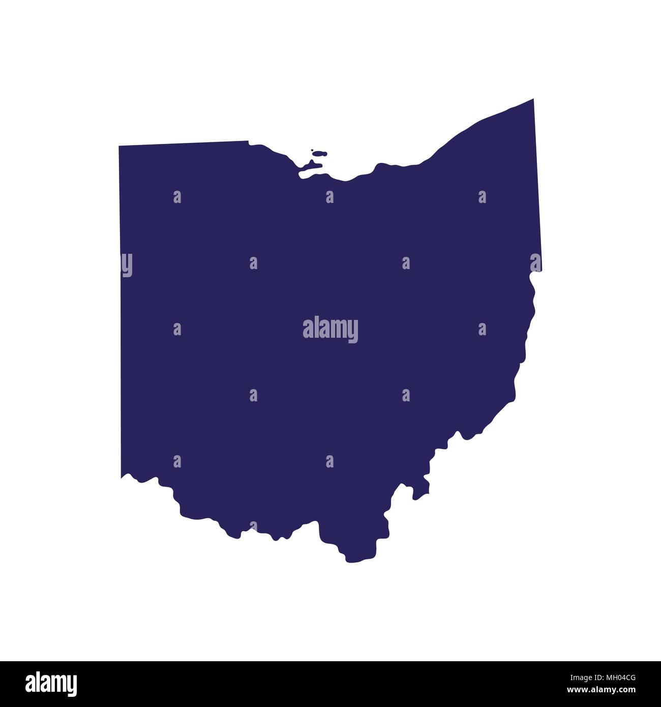Karte der US-Bundesstaat Ohio Stock Vektor
