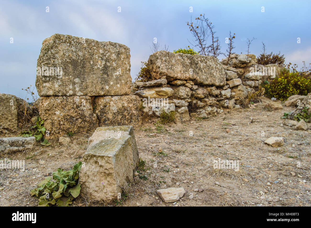 Ausgegrabenen Ruinen von Ras Shamra Stockfoto