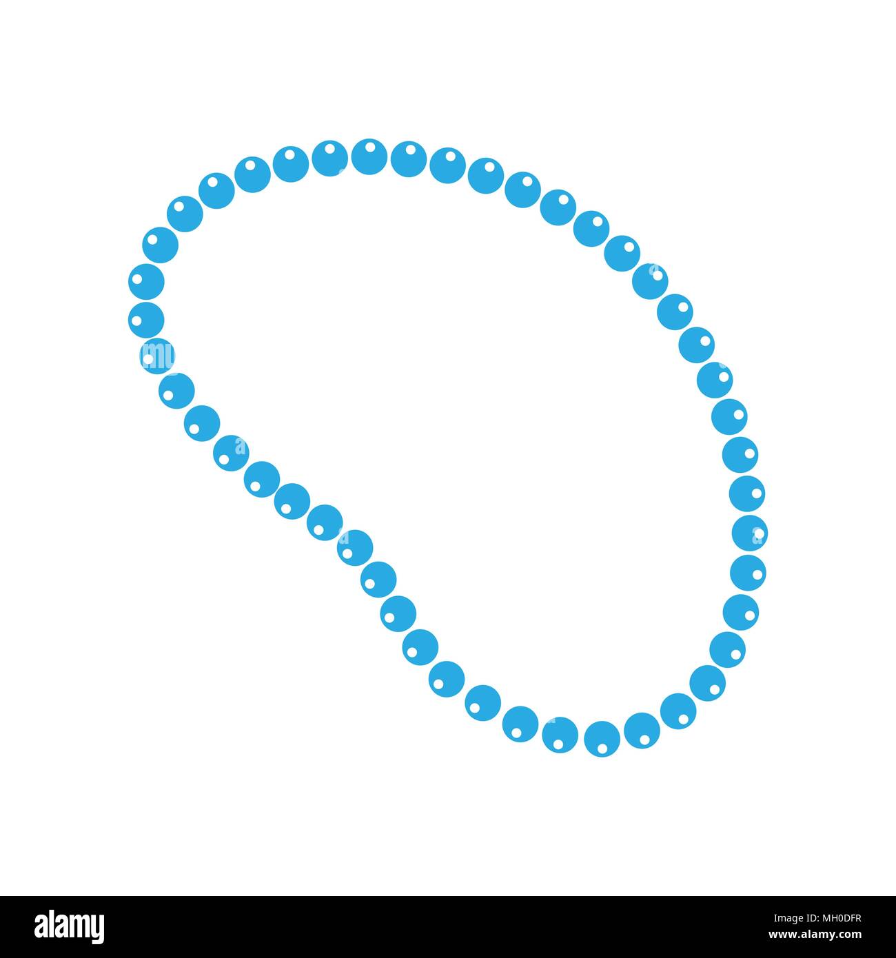 Halskette perlen Vektor Icon im flachen Stil. Mardi Gras Perlen Abbildung auf weißem Hintergrund isoliert. Schmuck Business Konzept. Stock Vektor