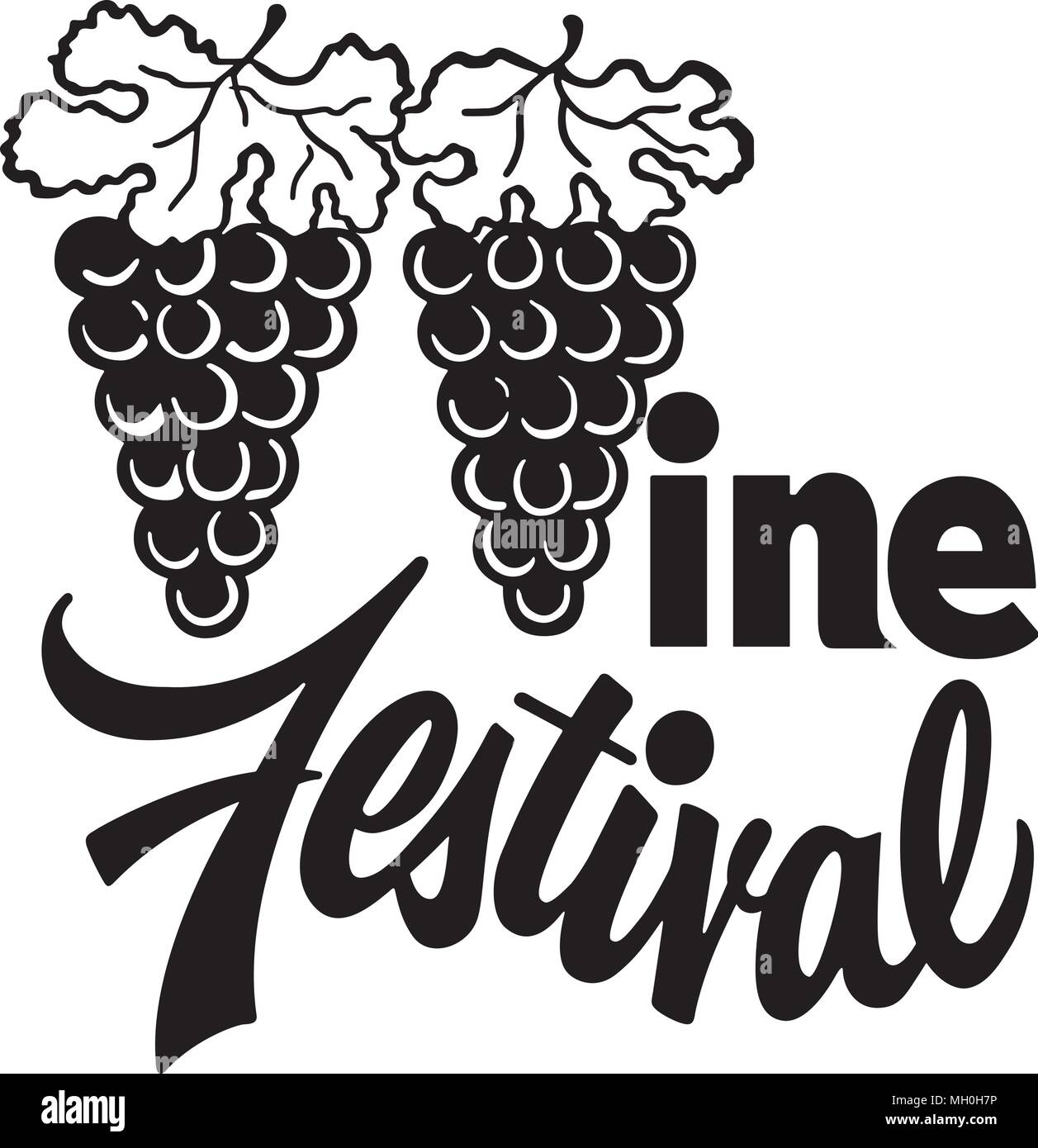 Weinfest Banner - Retro Clipart Illustration Stock Vektor