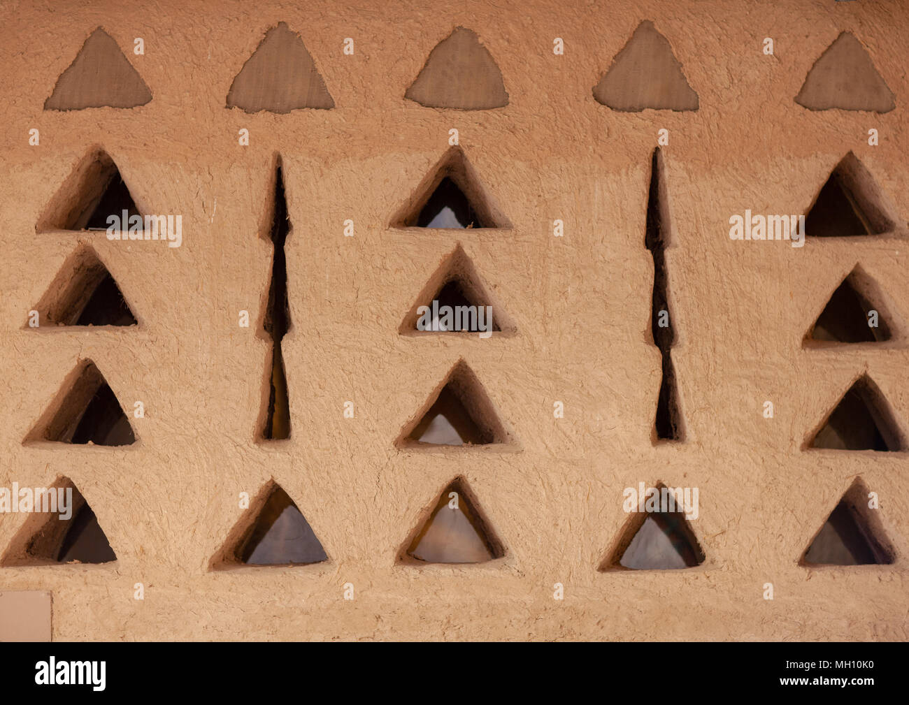 Al Masmak Fort Lüftungsfenster, Riad, Riyadh, Saudi Arabien Stockfoto