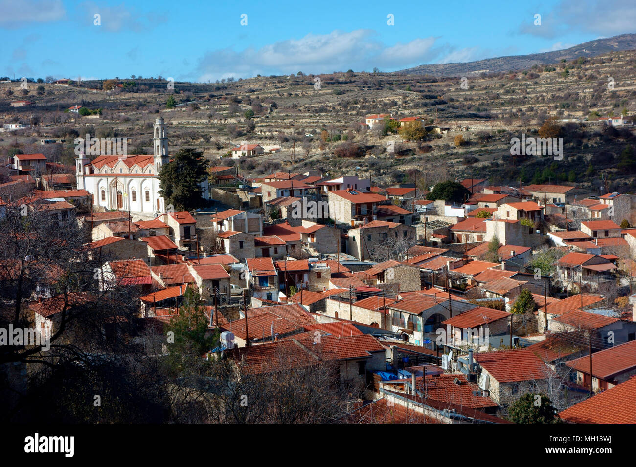 Traditionelle Dorf Lofou, Troodos-gebirge, Zypern Stockfoto