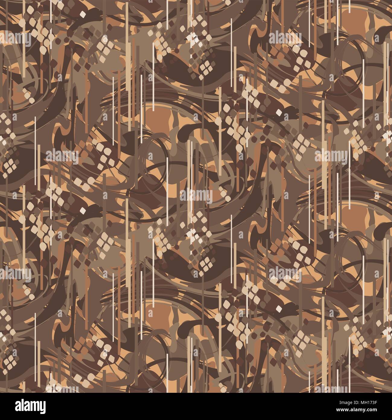 Camouflage marmoriert Anschläge nahtlose Vektor Muster. Stock Vektor