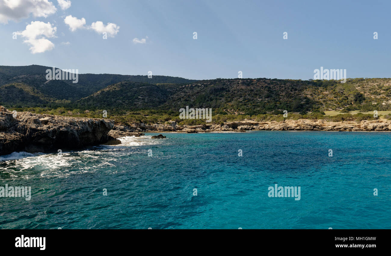 Akamas Küste über Bäder der Aphrodite, Zypern Stockfoto