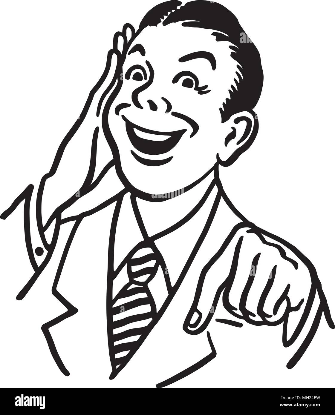 Sie werden nicht glauben, dass diese - Retro Clipart Illustration Stock