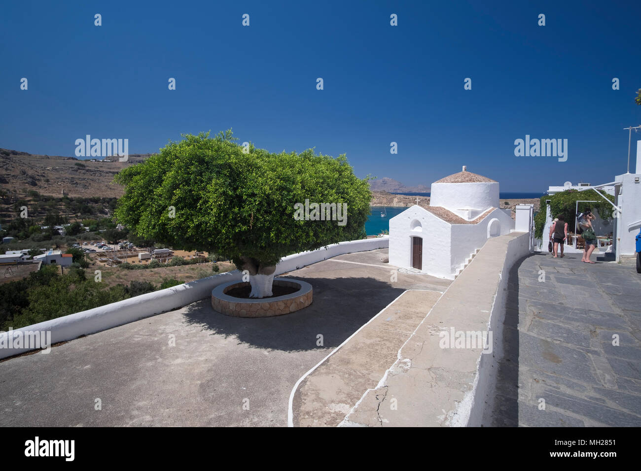 Kapelle St. Georg, Lindos, Rhodes, Griechenland Stockfoto