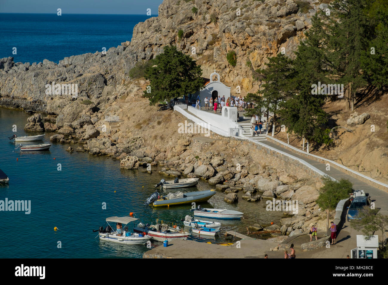 St Pauls Kapelle St Pauls Bay Lindos Rhodes Griechenland Stockfotografie Alamy