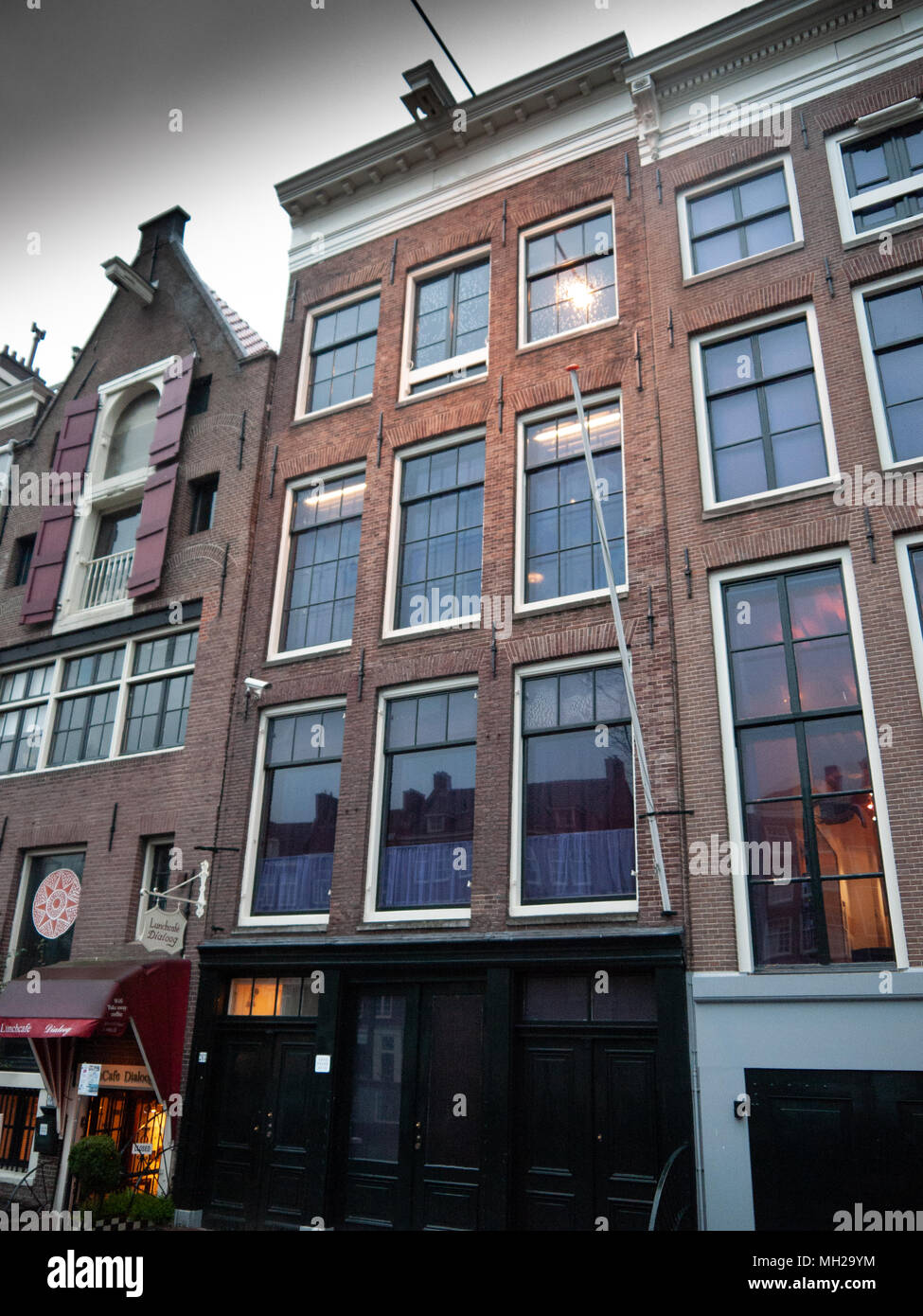 Anne Frank Haus Prinsengracht Amsterdam Niederlande Stockfoto