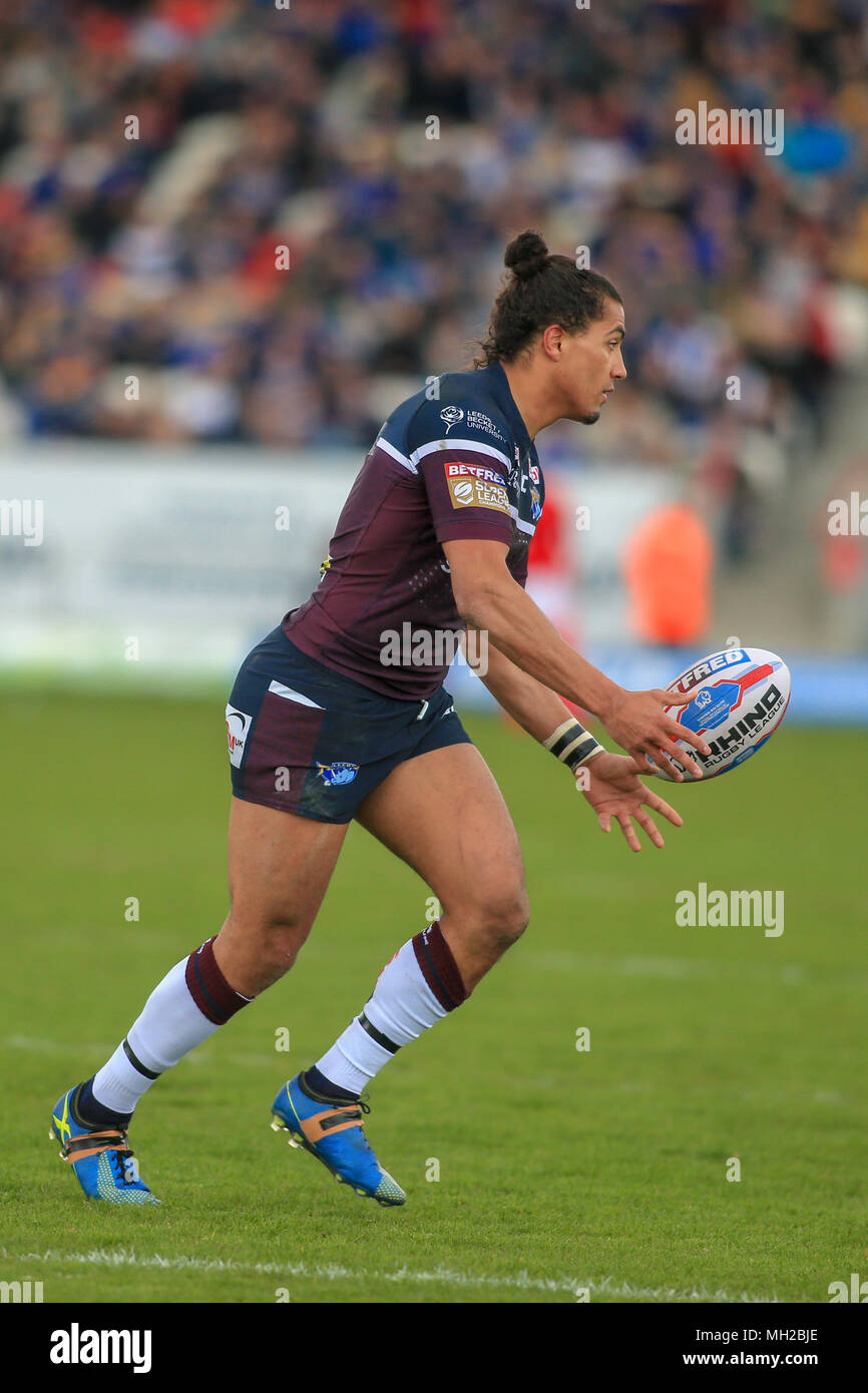 29. April 2018, Lightstream Stadion, Hull, England; Betfred Super League Rugby, Runde 13, Rumpf Kr v Leeds Rhinos; Ashton Golding von Leeds Rhinos aus l Stockfoto