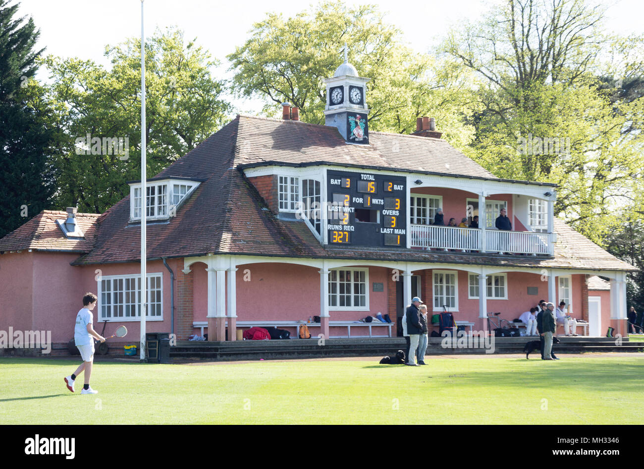 Schule cricket Pavillon am Wellington College, Bracknell, Berkshire, Vereinigtes Königreich. Stockfoto