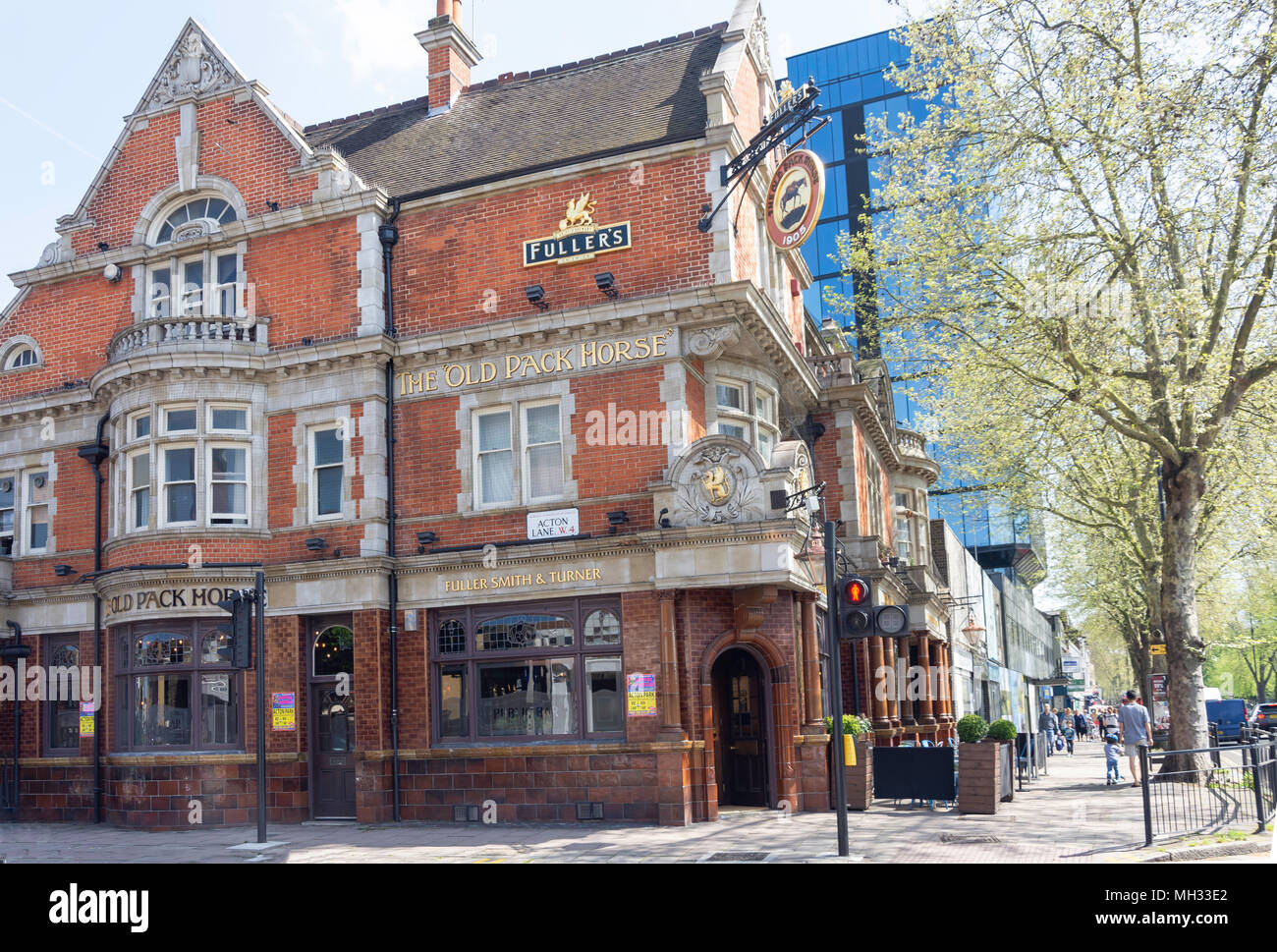 18. Jahrhundert Die alte Packesel Pack Pub, Chiswick High Road, Chiswick, London Borough von Hounslow, Greater London, England, Vereinigtes Königreich Stockfoto