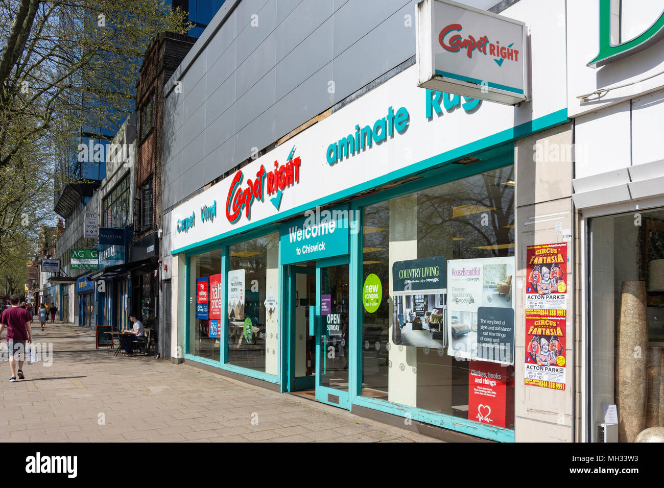 Carpetright store, Chiswick High Road, Chiswick, London Borough von Hounslow, Greater London, England, Vereinigtes Königreich Stockfoto