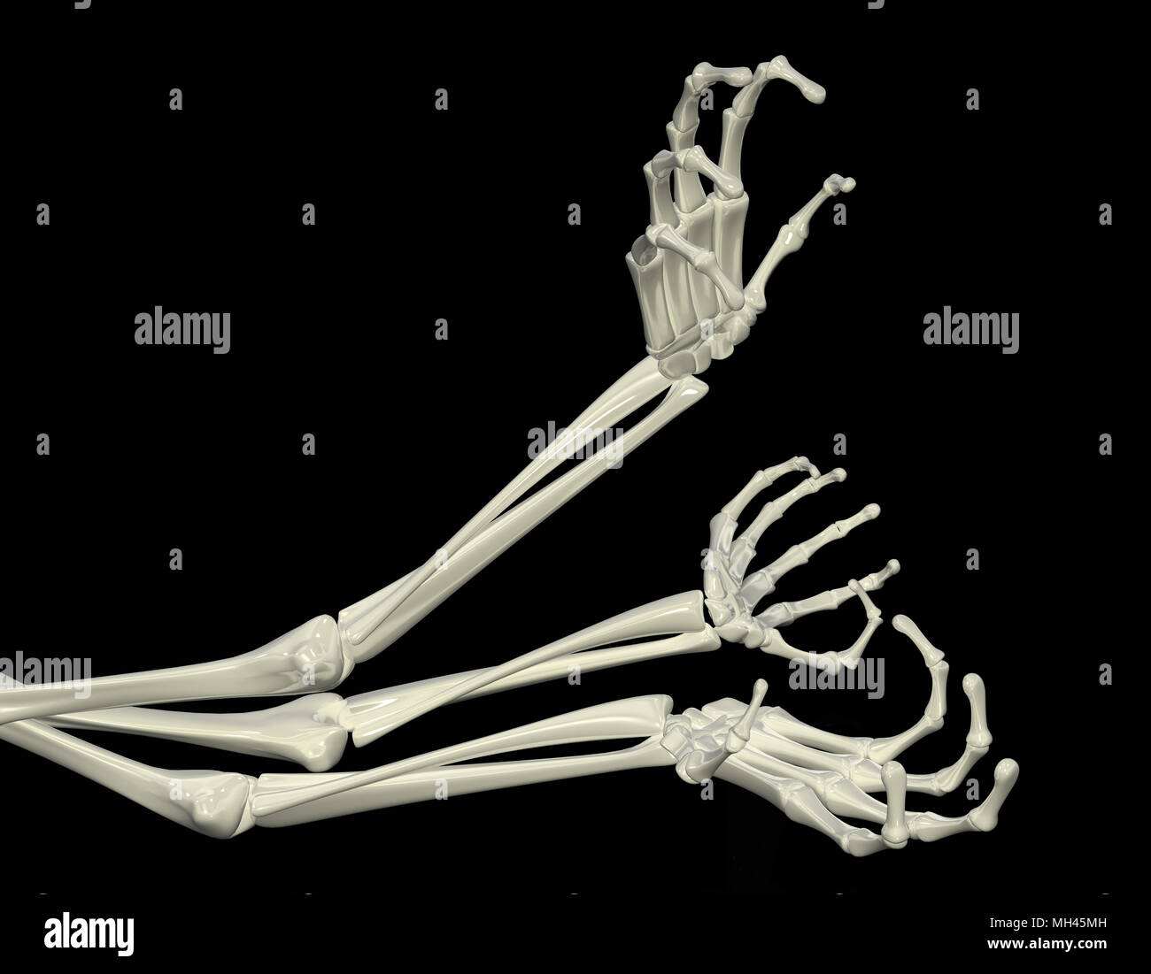 3d Skelett Arm Isoliert Dunklen Hintergrund Stockfotografie Alamy