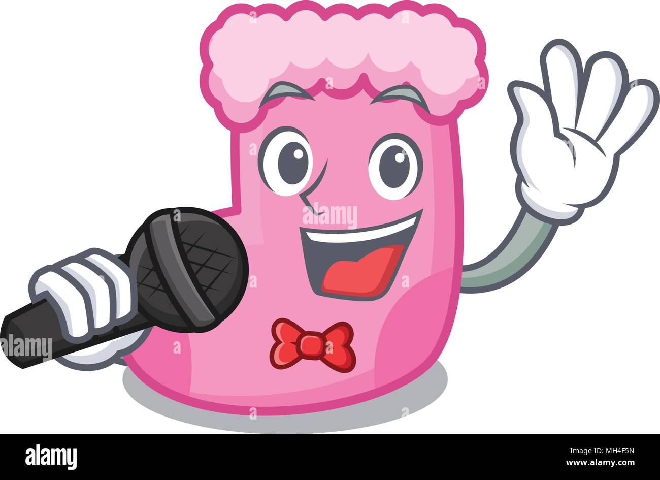 Singende Socken mascot Cartoon Stil Vector Illustration Stock-Vektorgrafik  - Alamy