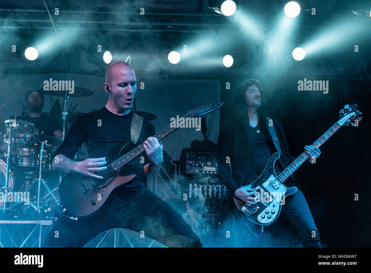 Mailand, Italien - 28. April 2018: Die Schweizer Folk alternative metal band Keller Darling aus Winterthur und Luzern, führt bei Insubria Festival der Marcallo con Casone (MI). Brambilla Simone Live News Fotograf Credit: Simone Brambilla / alamy Leben Nachrichten Stockfoto