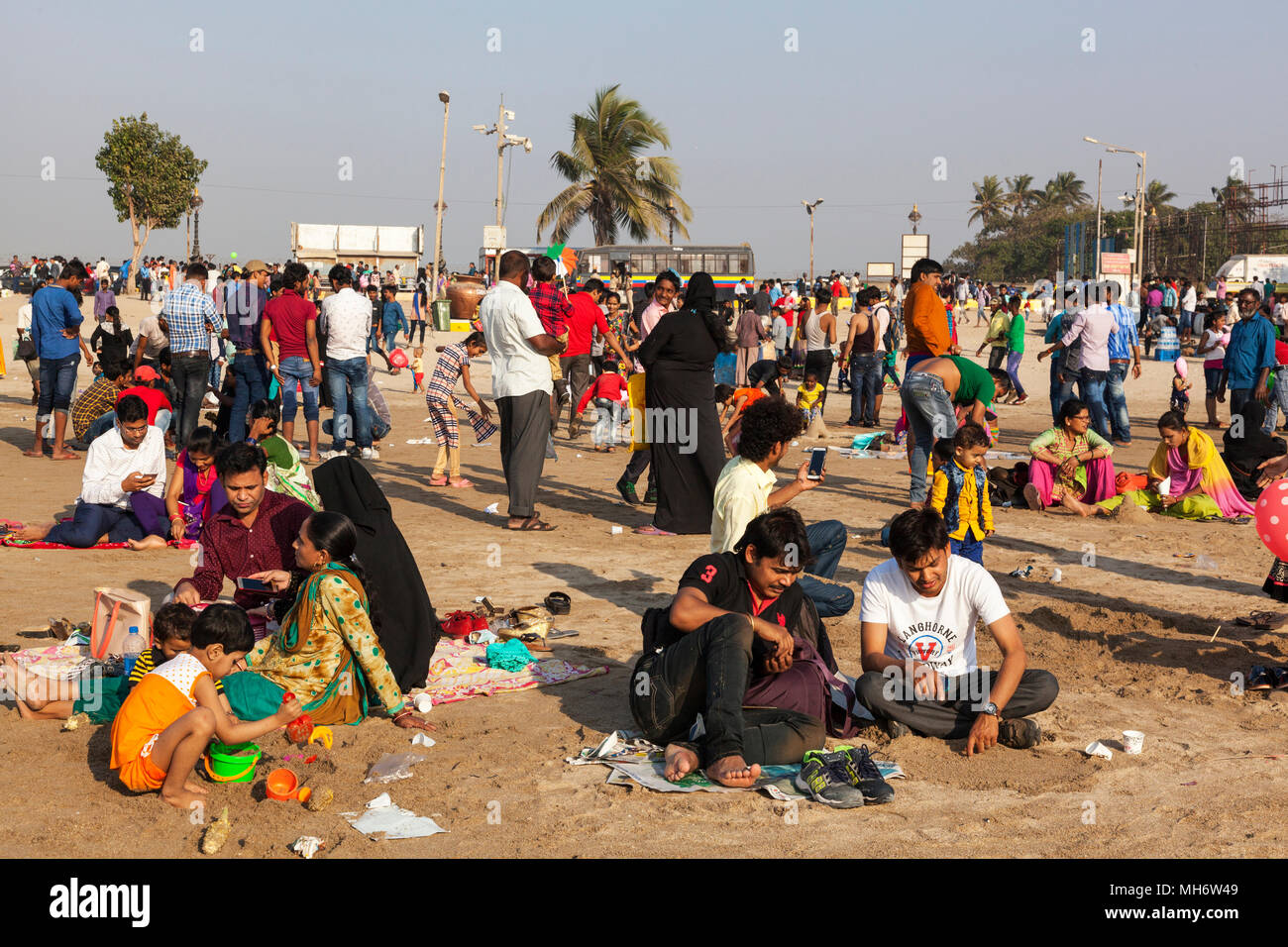 Juhu Beach am Tag der Republik, Mumbai, Indien Stockfoto