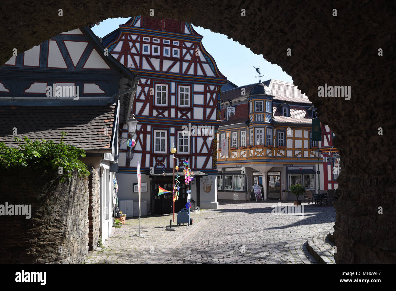 Fachwerkhaeuser, Altstadt, Idstein Stockfoto