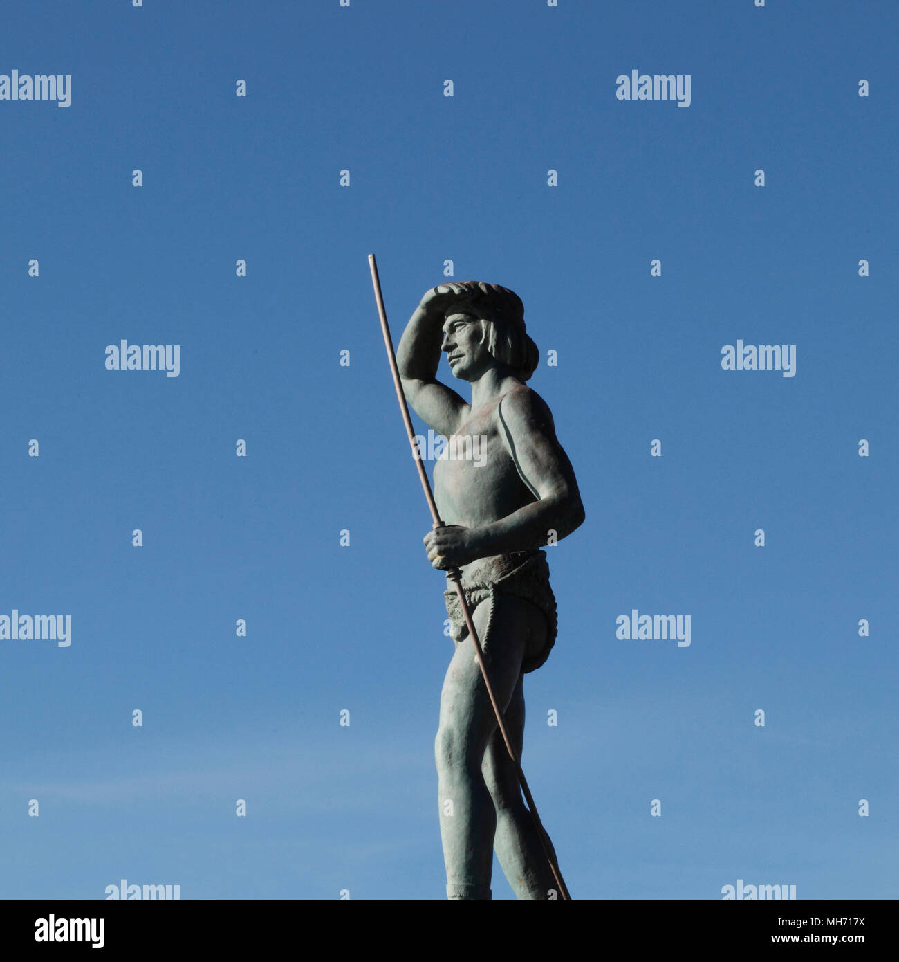 Tehuelche indian Statue in Punta Cuevas Stockfoto
