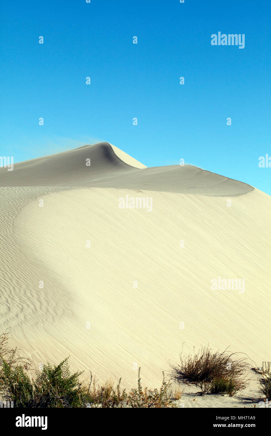 Sand Dünen bei Baliza Acantilado in der Nähe von Punta Cuevas, Puerto Madryn, Chubut, Argentinien. Stockfoto
