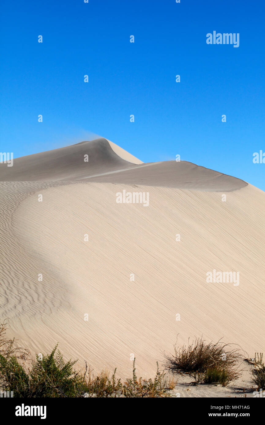 Sand Dünen bei Baliza Acantilado in der Nähe von Punta Cuevas, Puerto Madryn, Chubut, Argentinien. Stockfoto