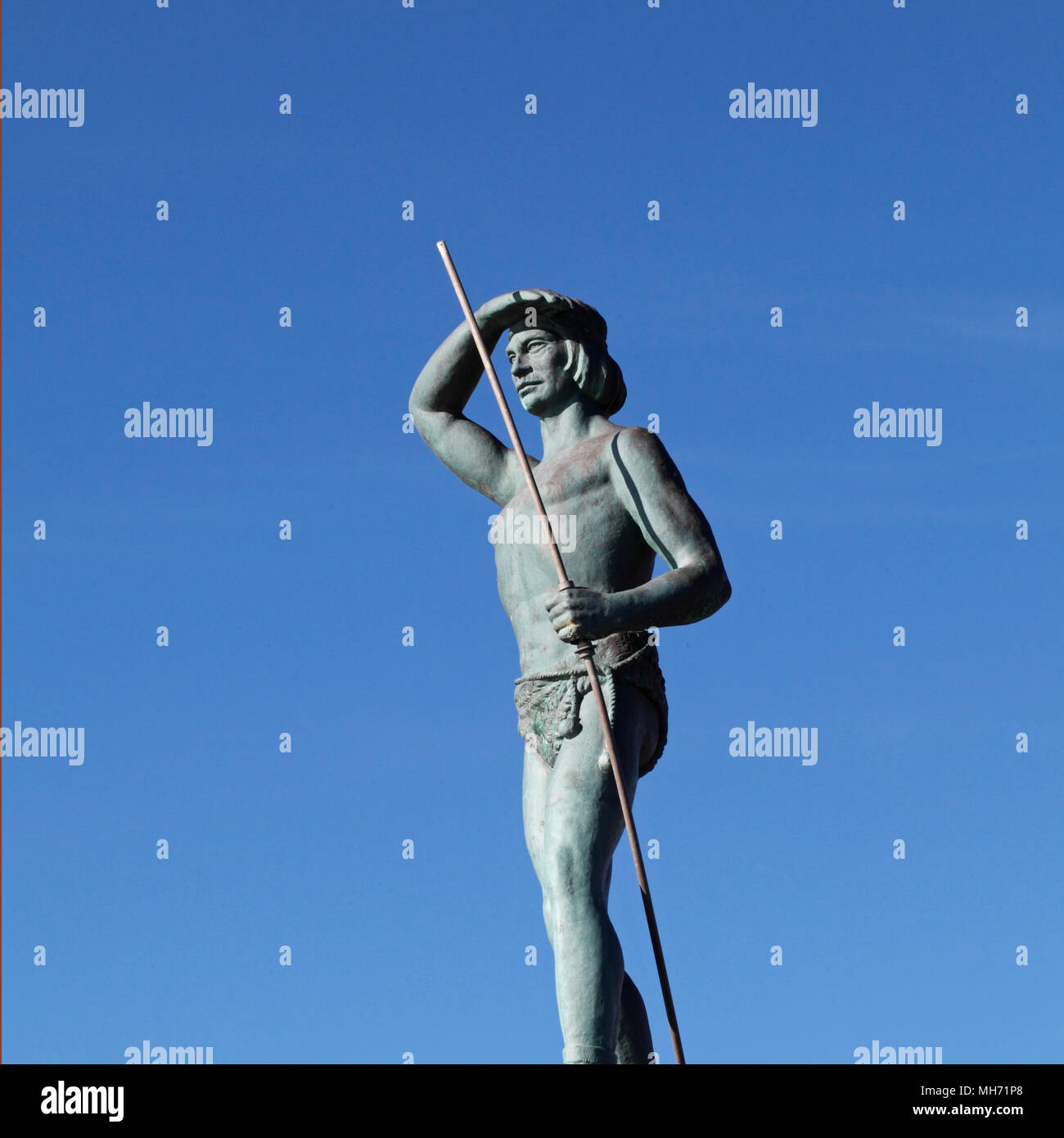 Tehuelche indian Statue in Punta Cuevas Stockfoto