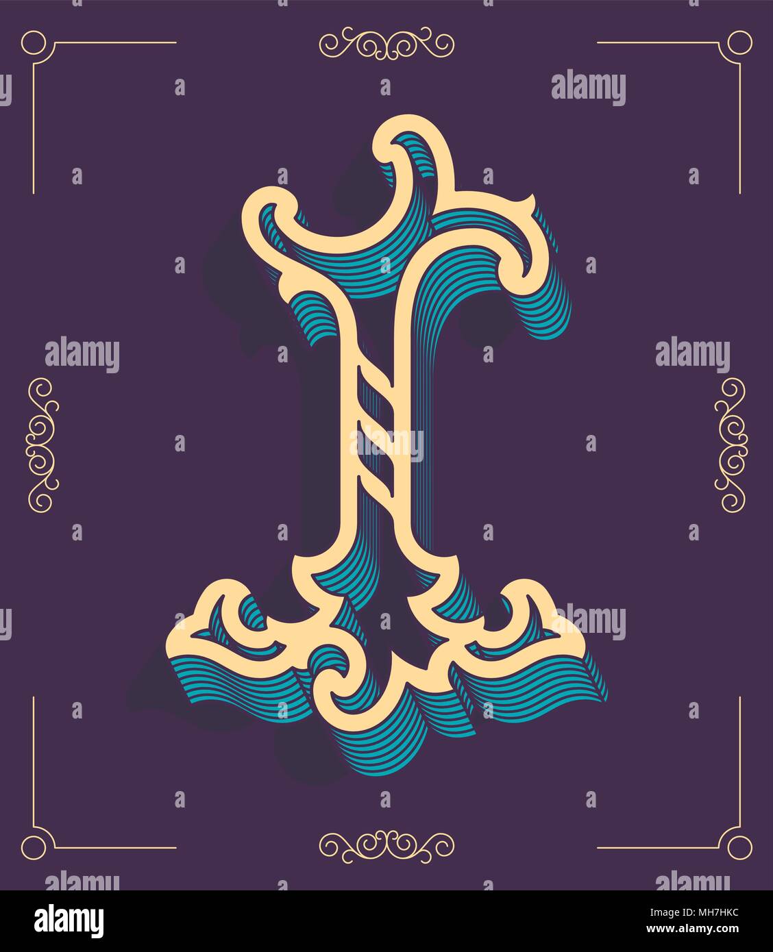 Es ist ein farbiges Vector Illustration der großbuchstabe I Stock Vektor