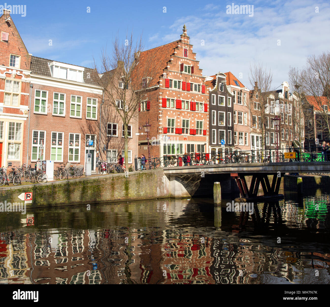 Amsterdam und Kanäle Stockfoto