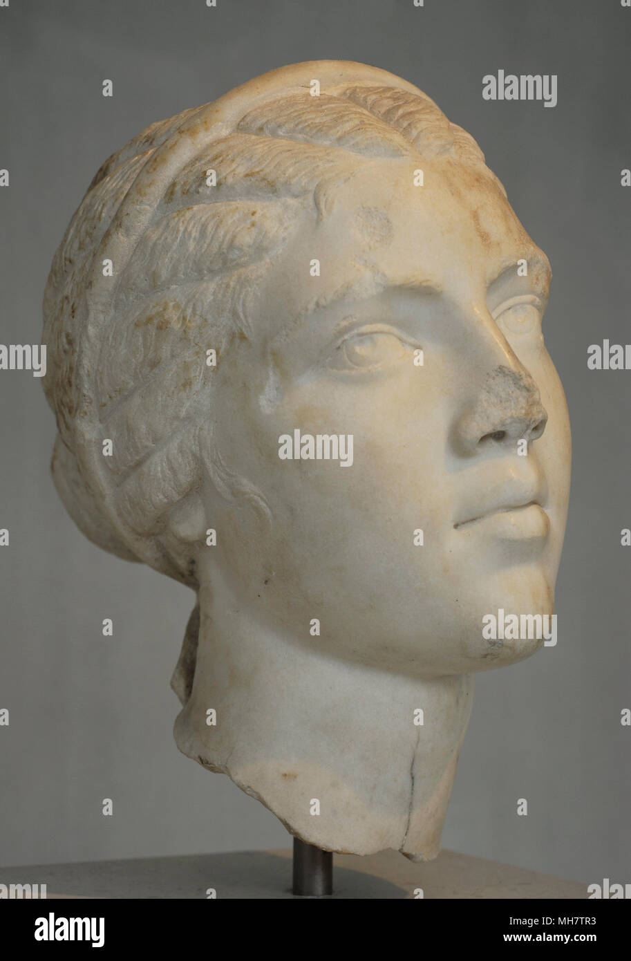 Fulvia Plautilla (C. 185-211). Die einzige Frau des Römischen Kaiser Caracalla. Se verbannt wurde und eventurally getötet. Porträt. Späten 2. bis frühen 3. Jahrhundert n. Akropolis Museum. Athen. Griechenland. Stockfoto