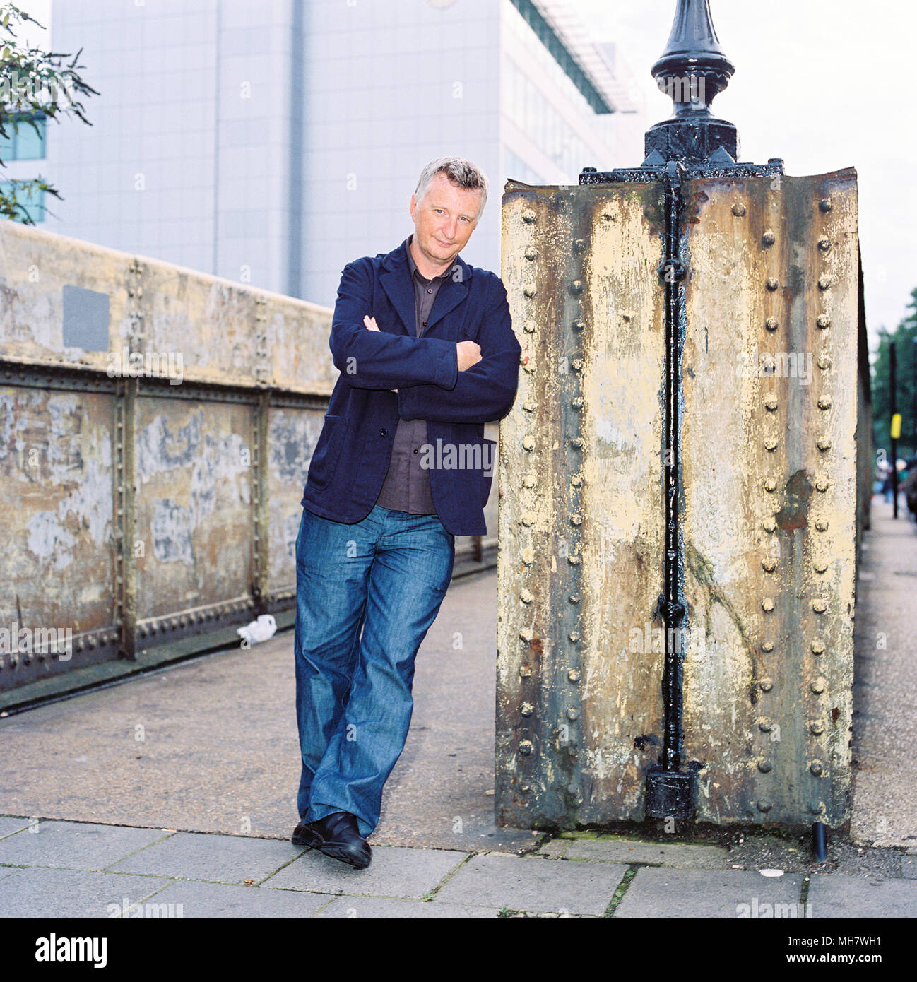 Billy Bragg, englischer Sänger, Songschreiber und linker Aktivist in West London, England, Vereinigten Königreich fotografiert. Stockfoto