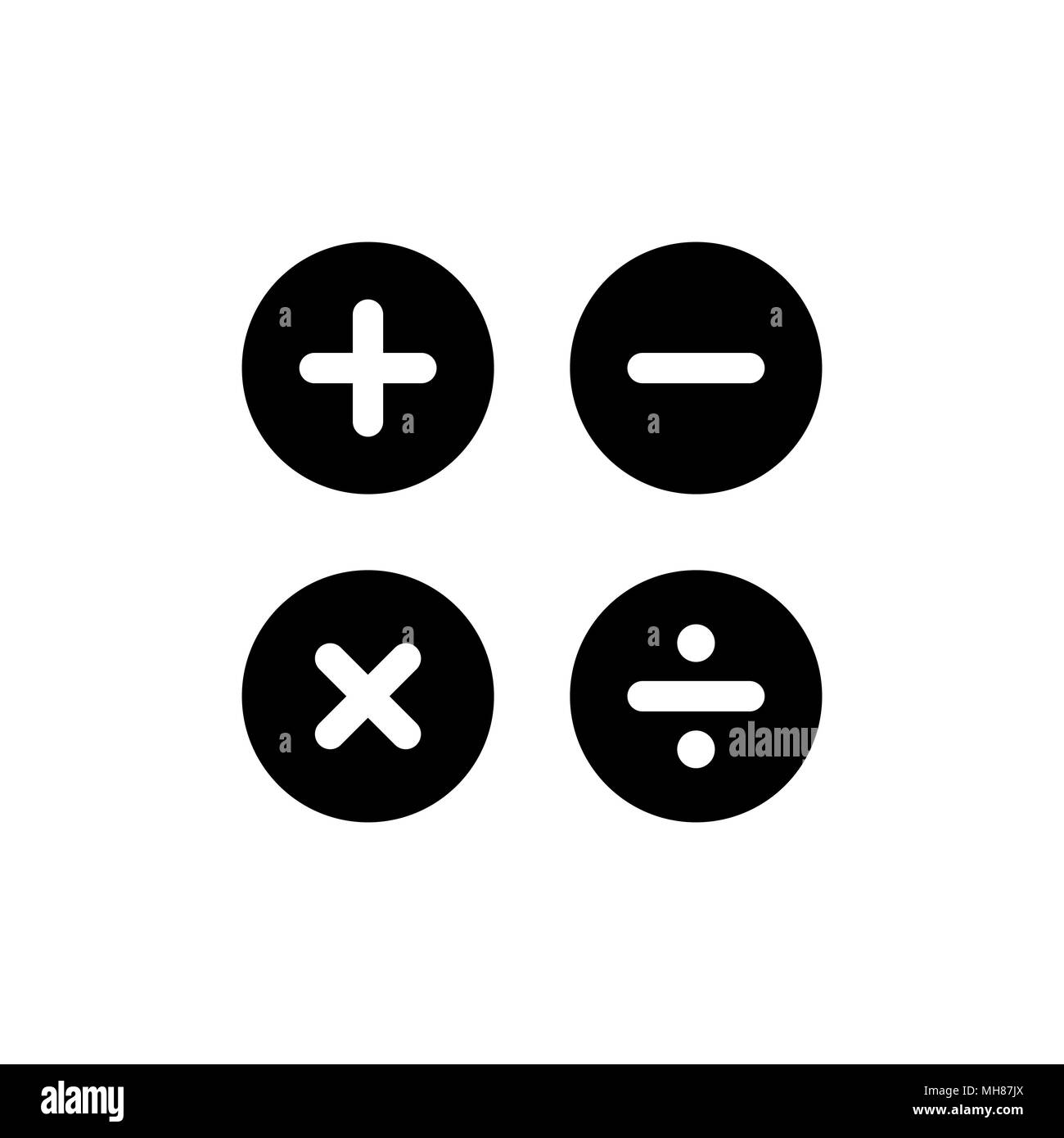 Berechnung Symbol im flachen Stil. Taschenrechner Symbol auf weißem Hintergrund. Einfache abstrakte Symbol in Schwarz. Vector Illustration für Grafik Design, Stock Vektor