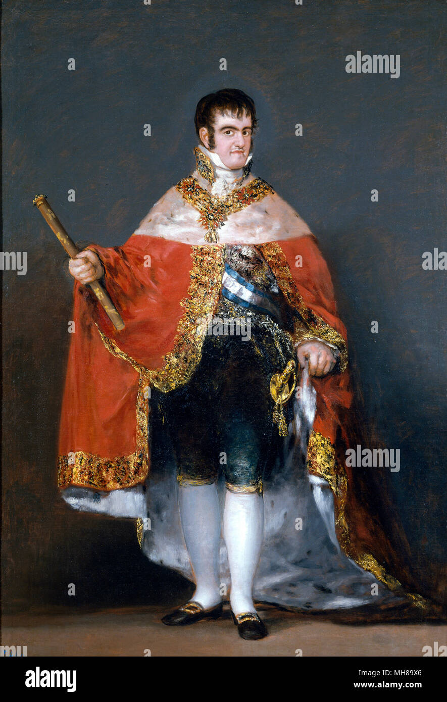 Ferdinand VII. von Spanien, König Ferdinand VII. von Spanien (1784-1833), König von Spanien: 1808 und wieder von 1813 bis zu seinem Tod. Gemälde von Francisco Goya Stockfoto