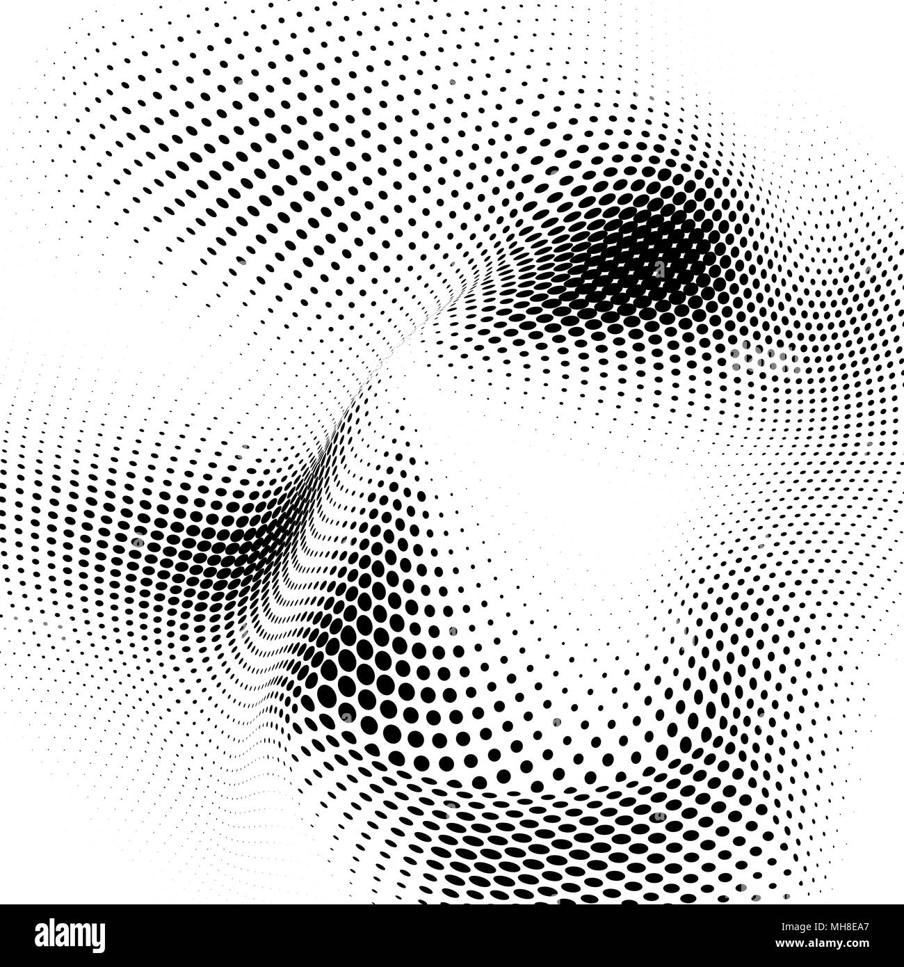 Abstrakte wellenförmige Rasterung Textur. Vector schwarz, Hintergrund weiß Stock Vektor