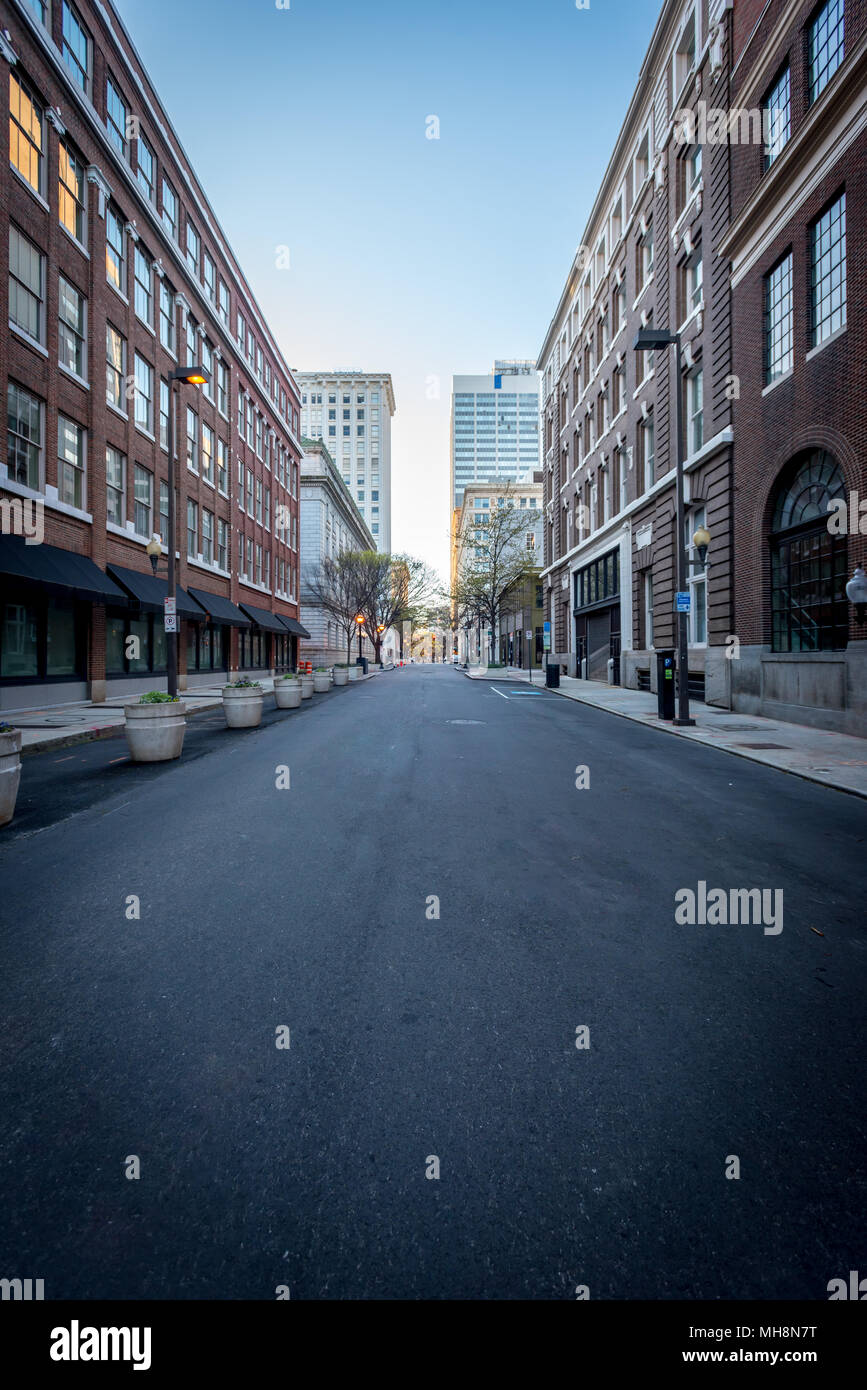 Ruhige Stadt Straße in der Innenstadt von Atlanta, Georgia Stockfoto