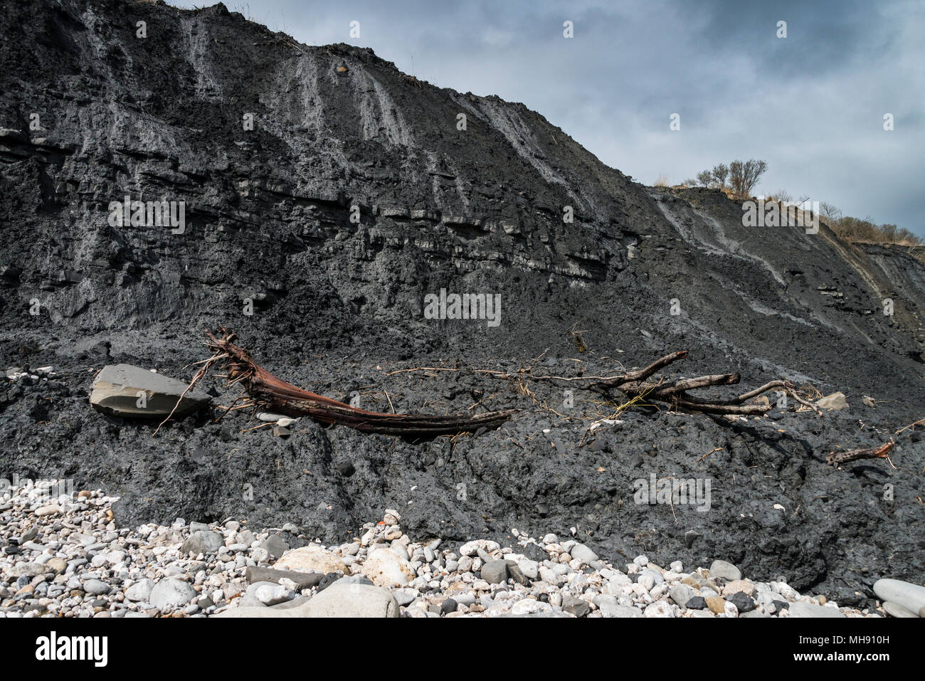 Die Klippen entlang Monmouth Beach, Lyme Regis nach einem Bergsturz durch schwere Feder Regen verursacht Stockfoto