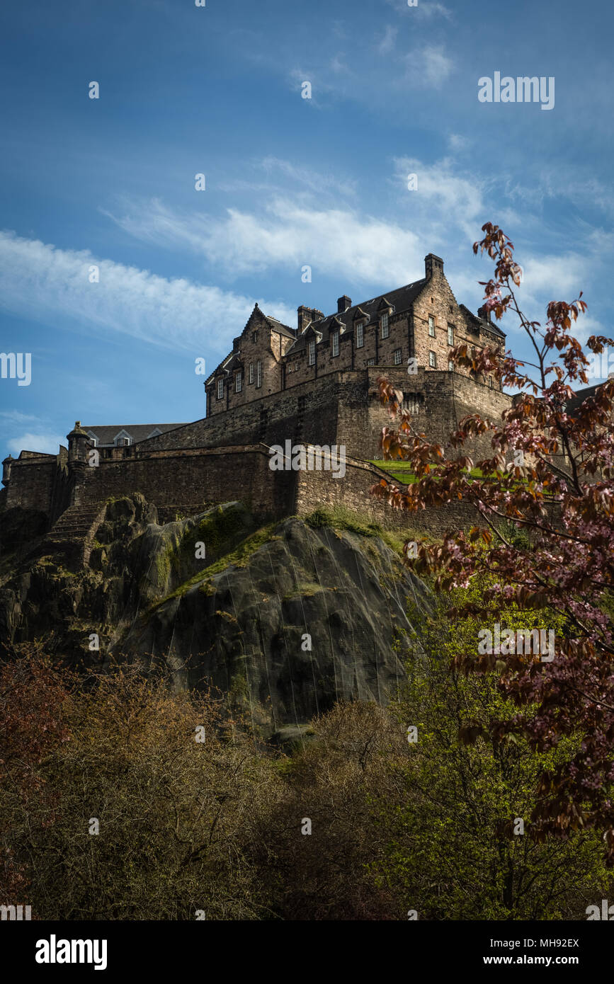 Die Burg von Edinburgh Schottland im Frühling Stockfoto