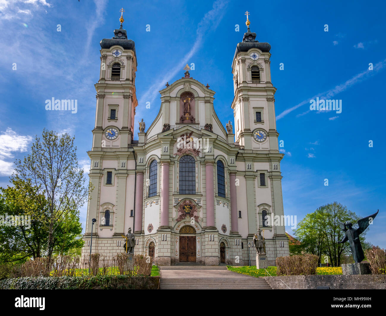 Basilika der Benediktinerabtei in Ottobeuren, Landkreis Unterallgaeu, Allgäu, Schwaben, Bayern, Deutschland, Europa Stockfoto