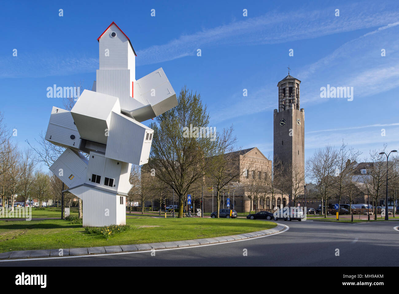 Artwork Strand Schloss des Künstlers Jean-François Fourtou in Beaufort 2018 Knokke-Heist, Westflandern, Belgien Stockfoto