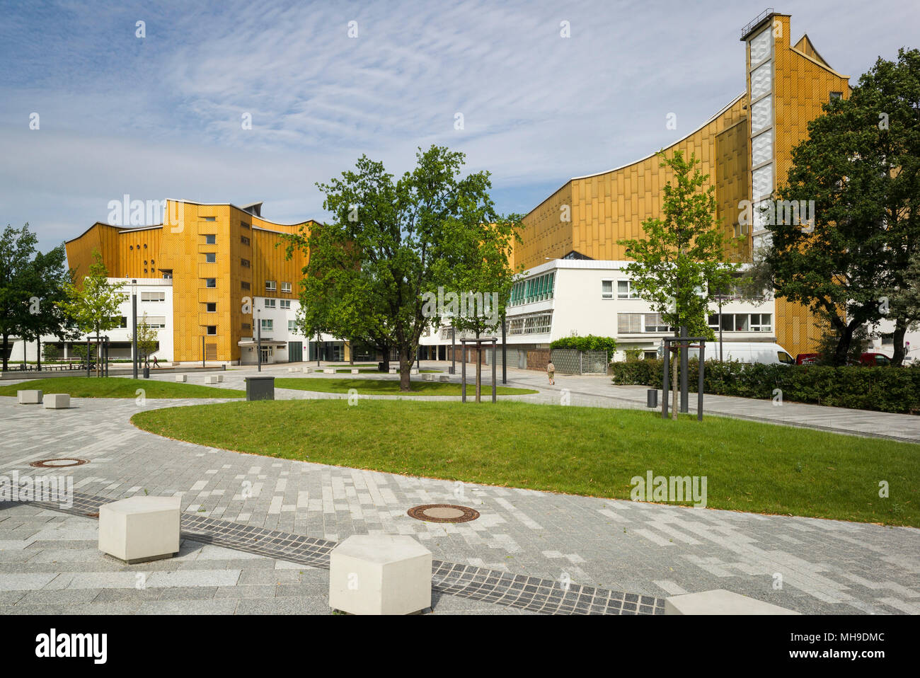 Berlin. Deutschland. Philharmonie Berlin (Philharmonie), entworfen vom Architekten Hans Scharoun 1960-1963. Stockfoto