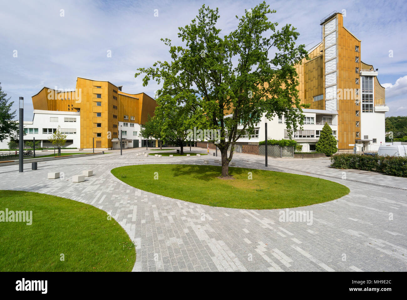 Berlin. Deutschland. Philharmonie Berlin (Philharmonie), entworfen vom Architekten Hans Scharoun 1960-1963. Stockfoto