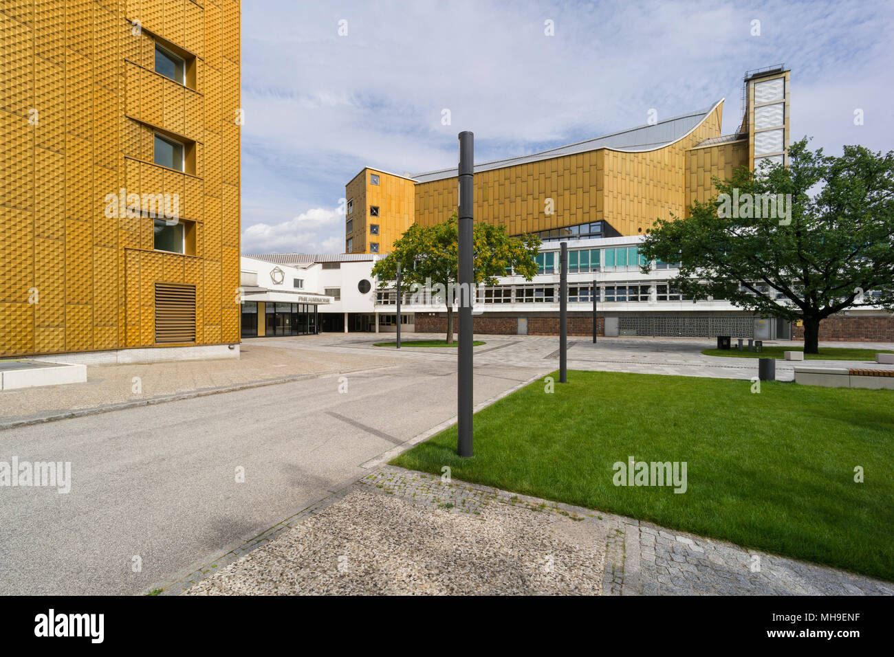 Berlin. Deutschland. Philharmonie Berlin (Philharmonie), entworfen vom Architekten Hans Scharoun 1960-1963. Stockfoto